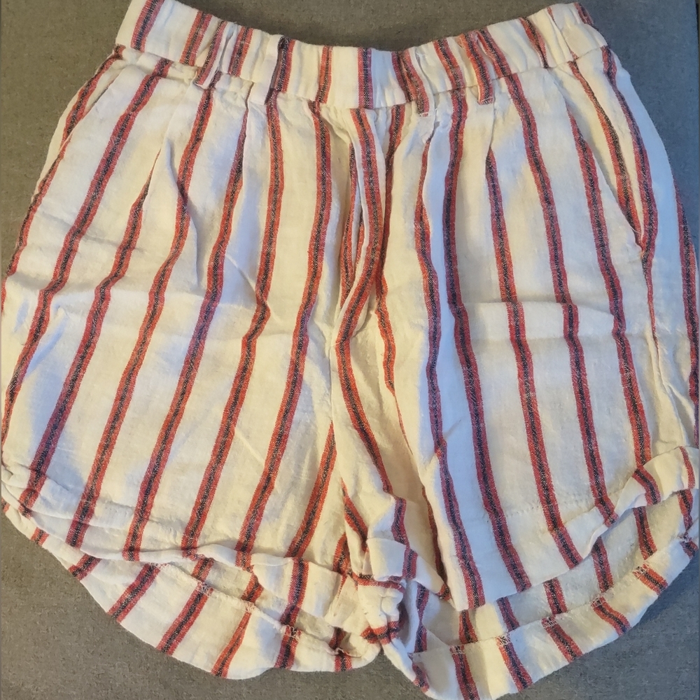 Love Tree Linen Striped Shorts